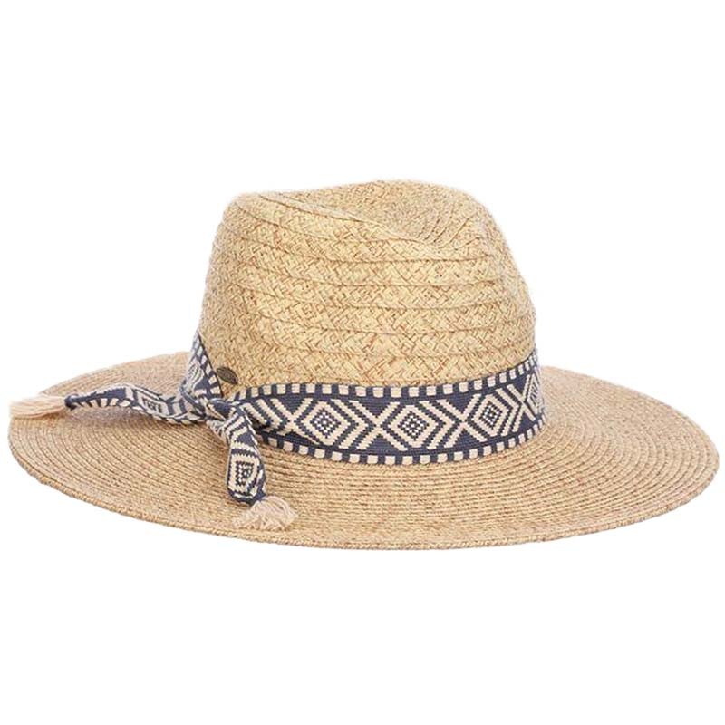 Florentino Safari Hat with Tribal Band – Scala Hats Wheat tweed Medium (57 cm)