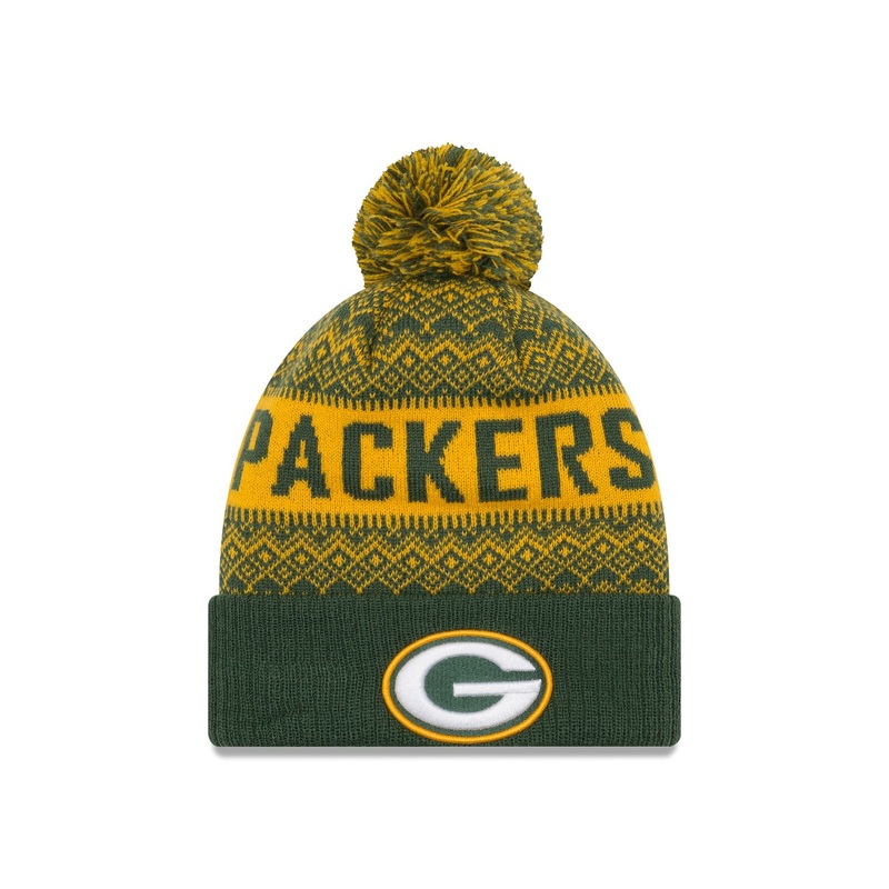 Green Bay Packers Wintry Kids Pom Knit Youth