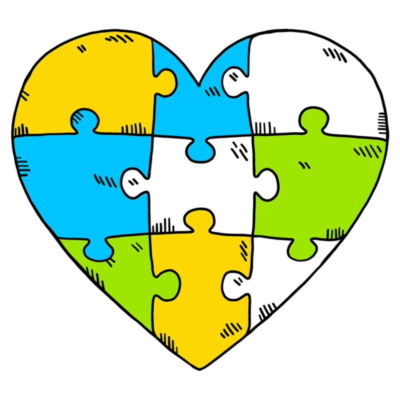 Light Autism Heart Puzzle Default Title One Size