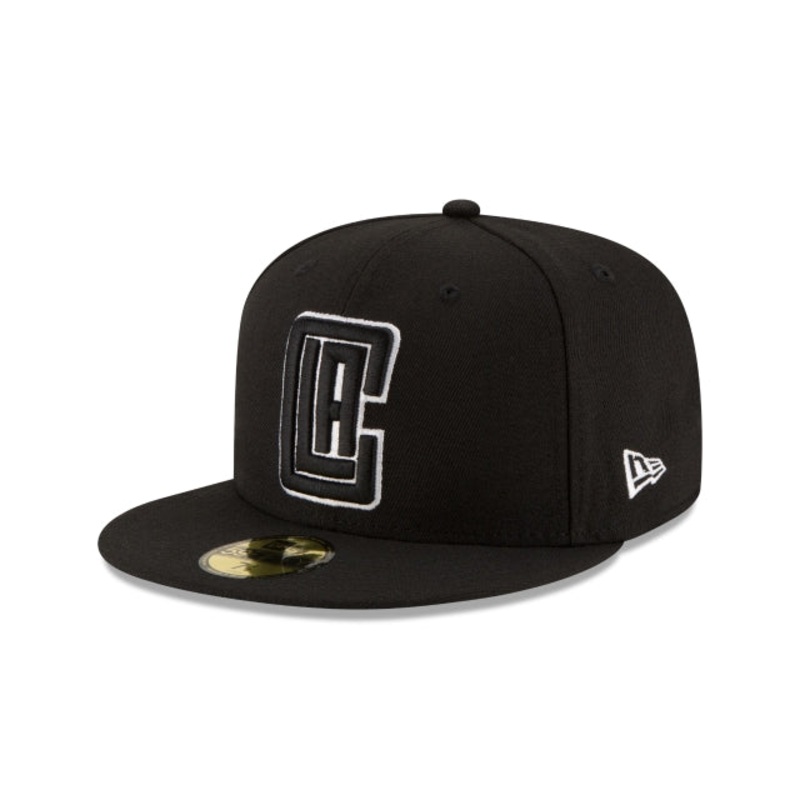 Los Angeles Clippers Black & White 59FIFTY Fitted Hat 6 7/8