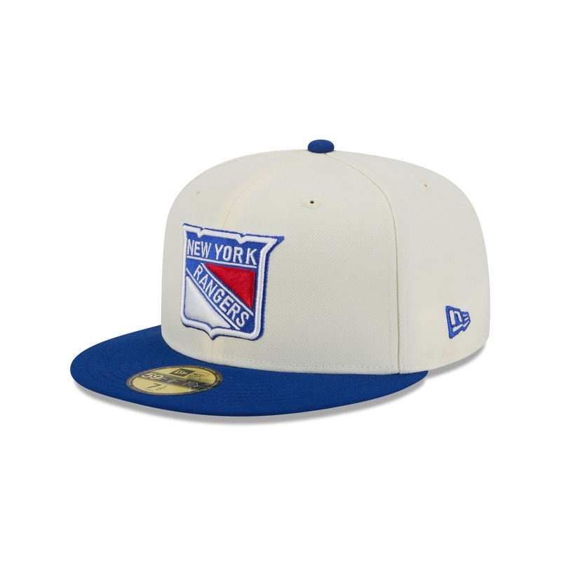 New York Rangers Chrome White 59FIFTY Fitted Hat 7