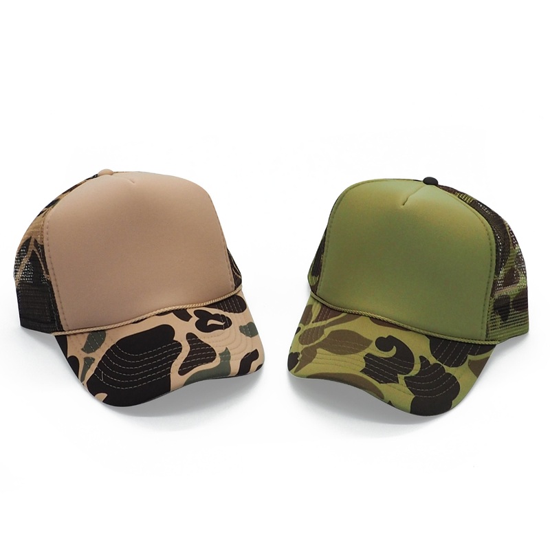 Nissun CPC – Foam Trucker Hat Camo, 5-Panel Camouflage Cap Brown Camo/Beige