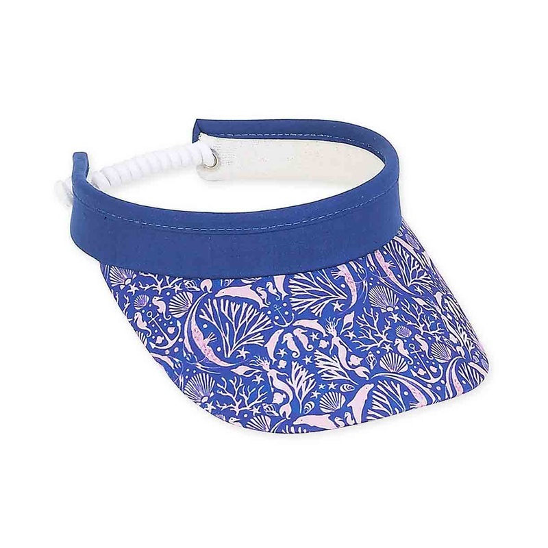 Petite Sun Visor with Coil Closure Mermaid Print – Sunny Dayz Blue
