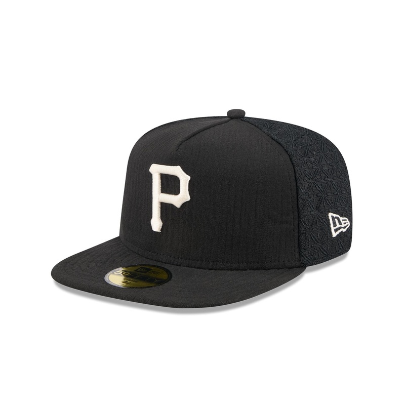 Pittsburgh Pirates Black Mesh 59FIFTY A-Frame Fitted Hat 7