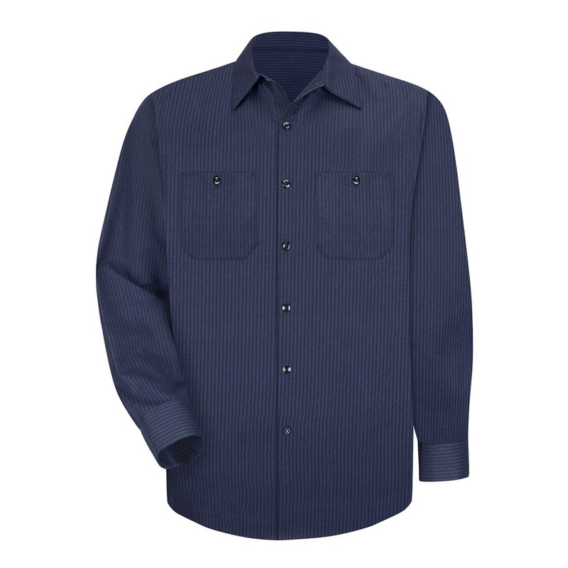 Red Kap SP14 Industrial Long Sleeve Work Shirt – NL-Navy/Light Blue NL-Navy/Light Blue S