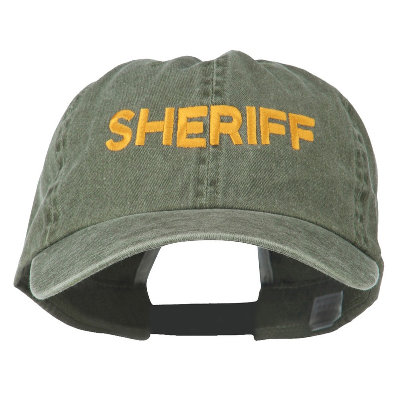 Sheriff Letter Embroidered Big Size Washed Cap Olive XL-3XL