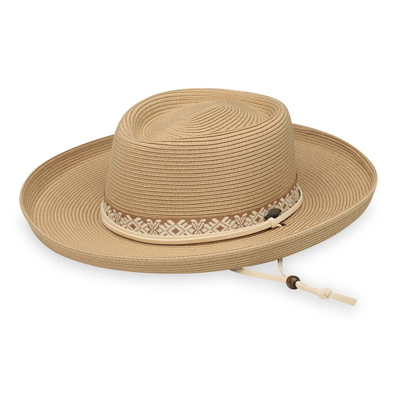 Stevie Pencil Brim Sun Hat with Chin Strap – Wallaroo Hats Camel M/L (58 cm)