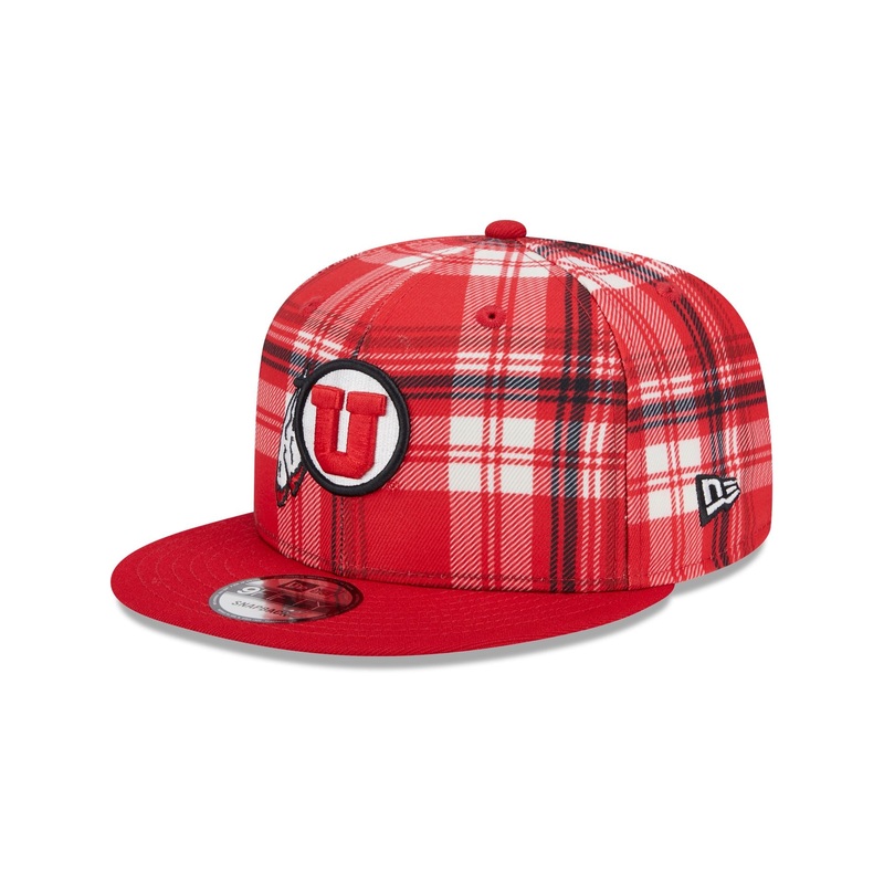 Utah Utes Plaid 9FIFTY Snapback Hat One Size