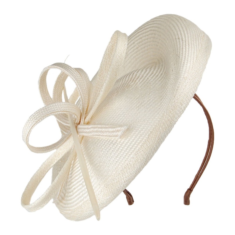 Whiteley Hats Bella Straw Disc Fascinator – Ivory 1-Size