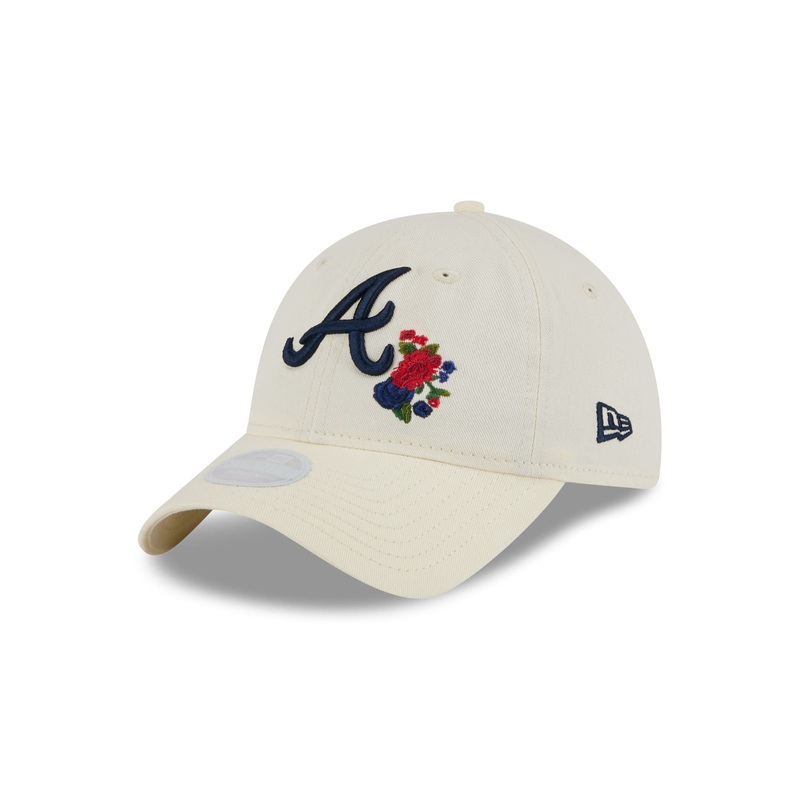 Atlanta Braves Women’s Floral Stitch 9TWENTY Adjustable Hat One Size