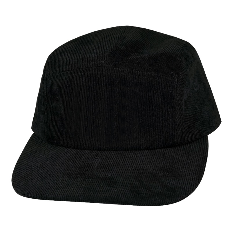 Blank – 5 Panel – Unstructured – Corduroy – Black (Unisex) – Full Fabric