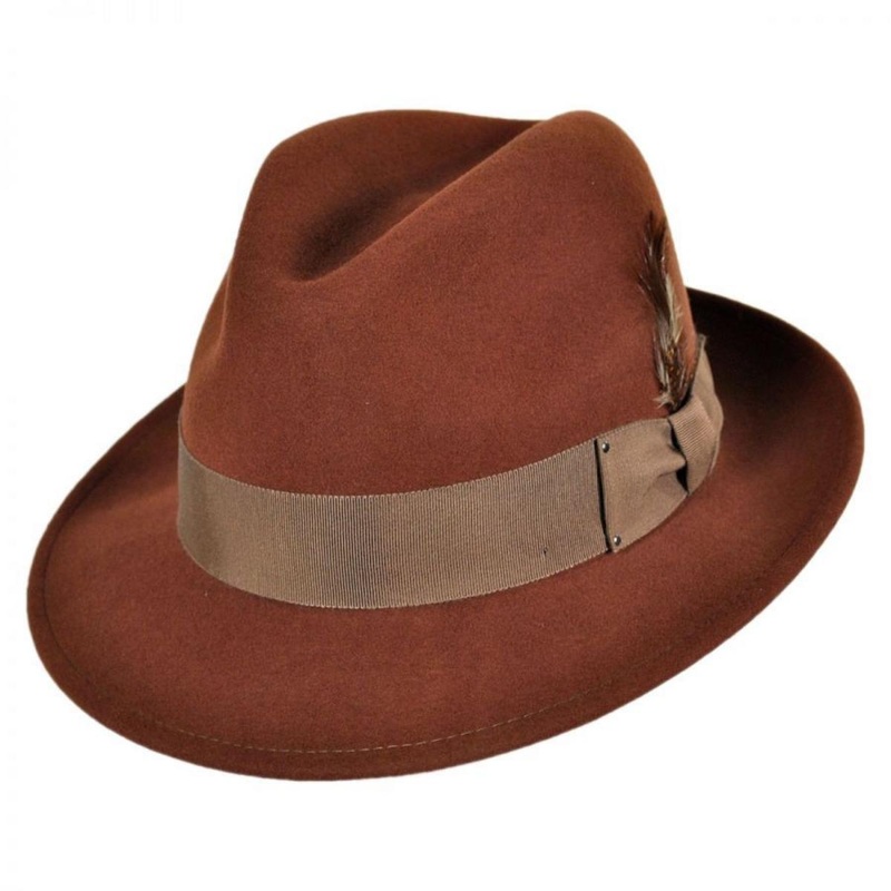 Blixen Wool LiteFelt Fedora Hat – Cognac COGNAC S