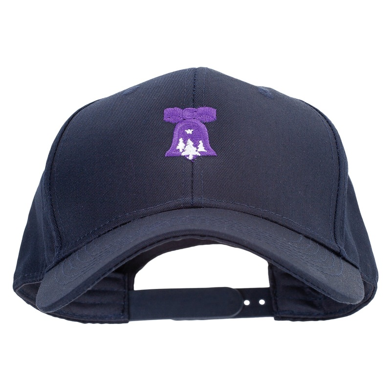 Christmas Bell Embroidered Six Panels Pro Style Cap Navy One Size