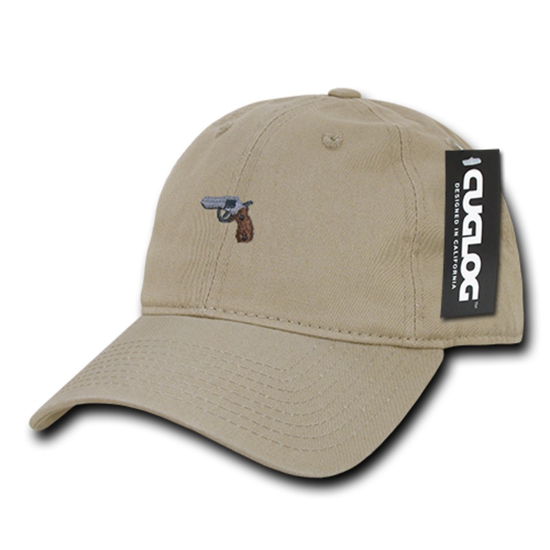 Gun Pistol Baseball Cap Dad Hat, Khaki Khaki