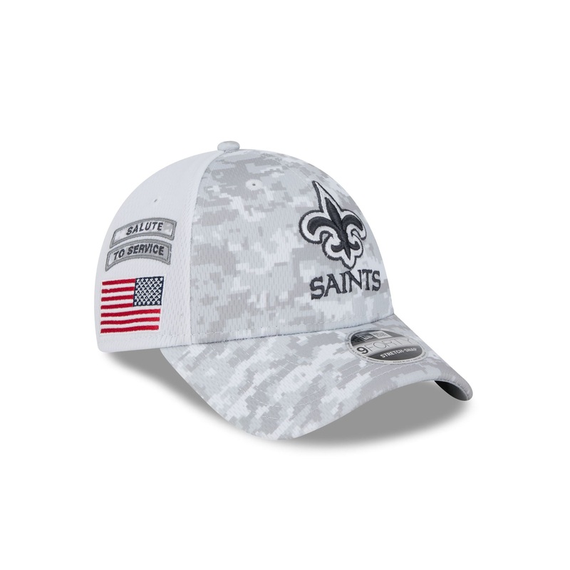 New Orleans Saints 2024 Salute to Service 9FORTY Stretch-Snap Hat One Size