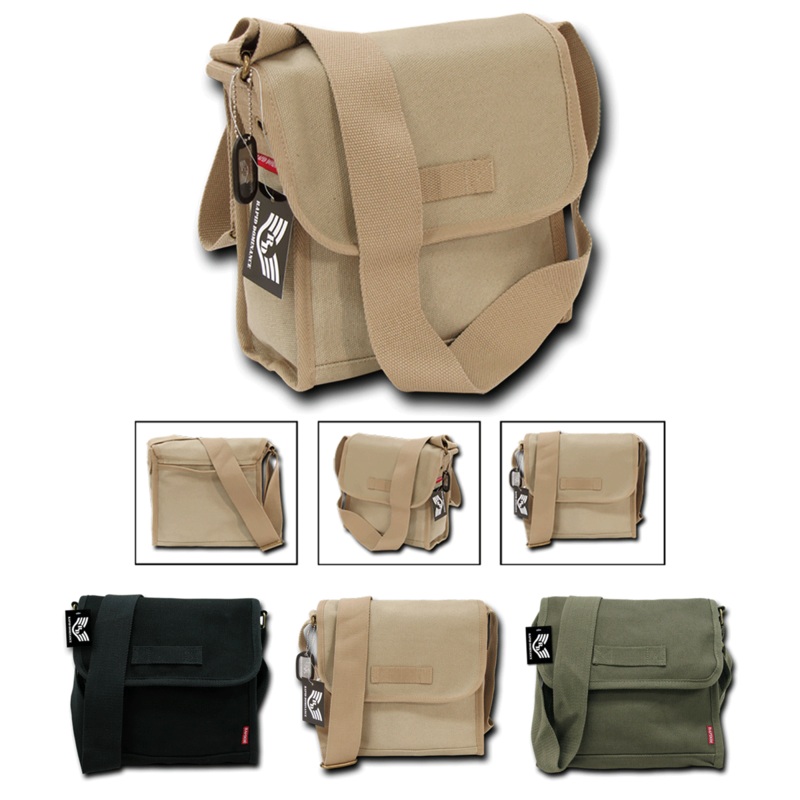 Rapid Dominance Military Field Bag, Tactical Shoulder Bag, Canvas Army Bag – R34 Black