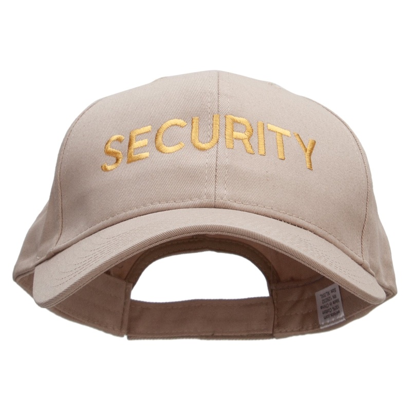 Security Embroidered New Big Size High Profile Twill Cap Khaki XL-3XL