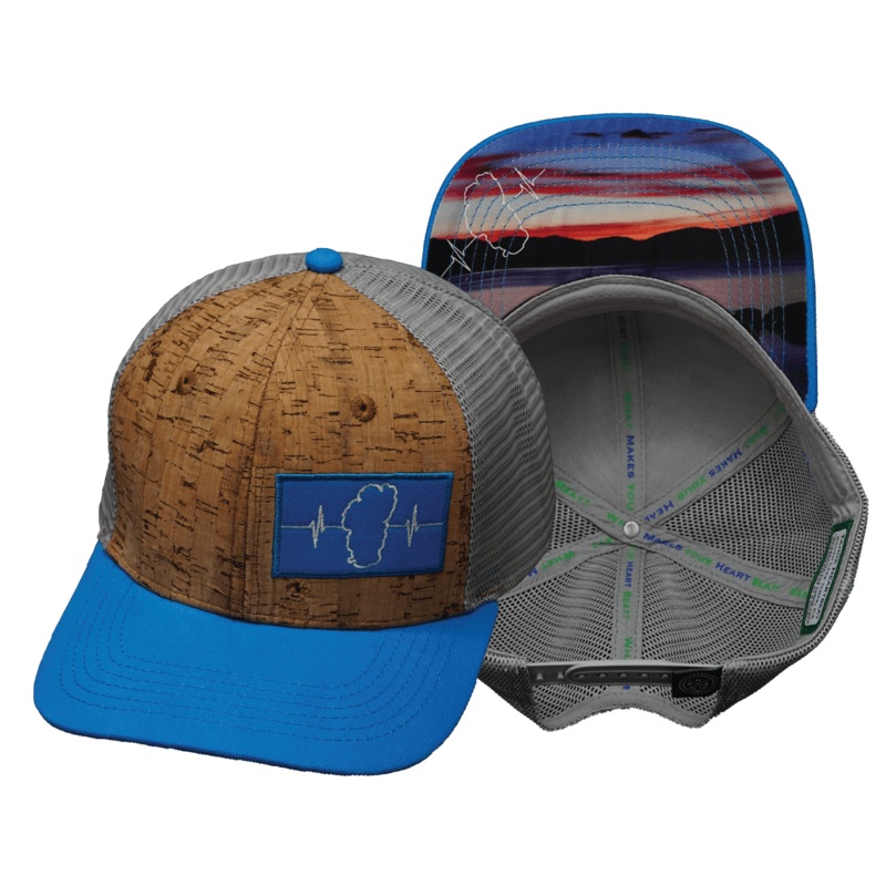 Tahoe Hat – Baseball Hat Fit – Cork – Teal / Gray – Trucker Mesh