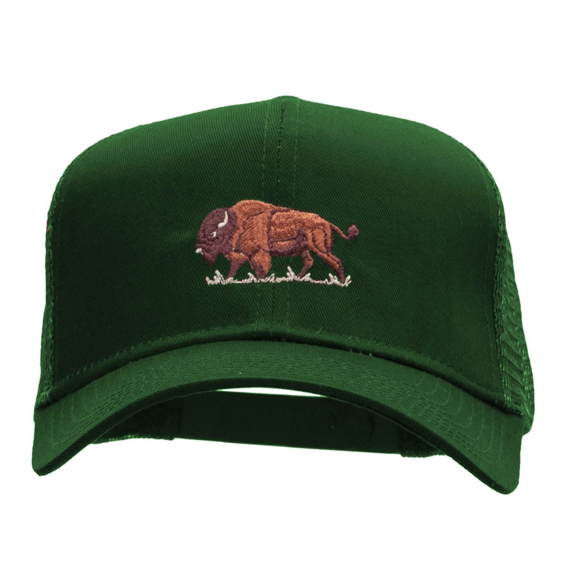 The Buffalo Embroidered Twill Mesh Prostyle Cap Dk Green One Size
