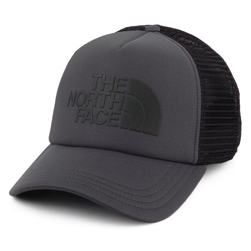 The North Face Hats TNF Logo Deep Fit Trucker Cap – Grey-Black Adjustable