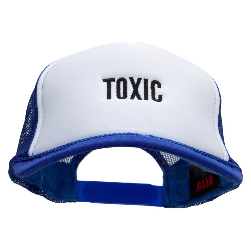 Toxic Embroidered Foam Panel Mesh Snapback Royal White One Size