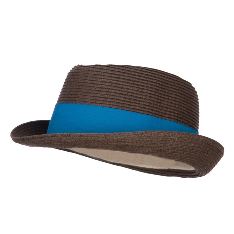 UPF 50+ Wide Band Braid Fedora Chocolate L
