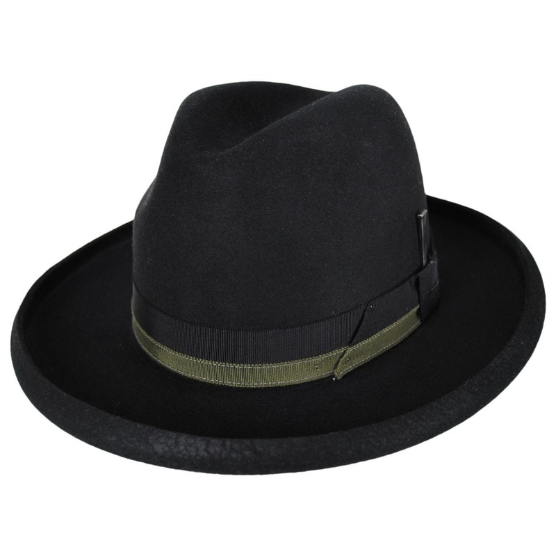 Walsden Wool Felt Homburg Hat BLACK S