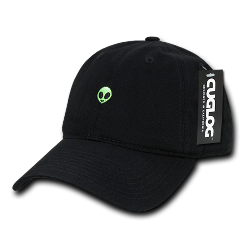 Alien UFO Baseball Cap Dad Hat, 100% Cotton, Black Black