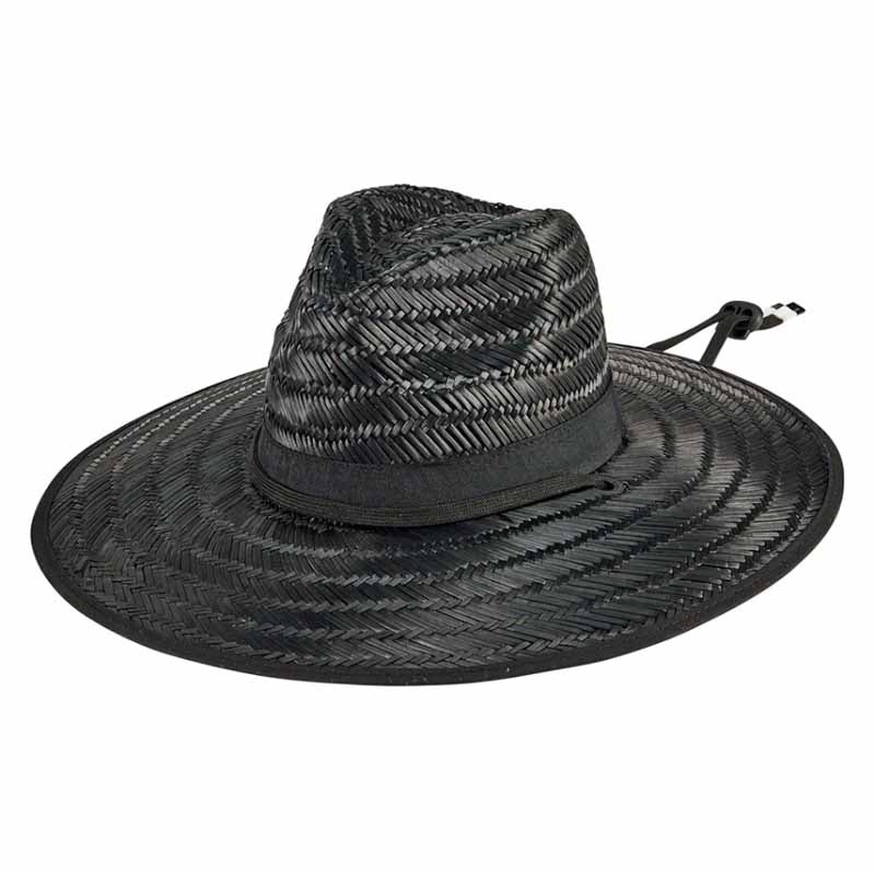 Black Moss Straw Lifeguard Hat – San Diego Hat Black OS (23 3/8″)