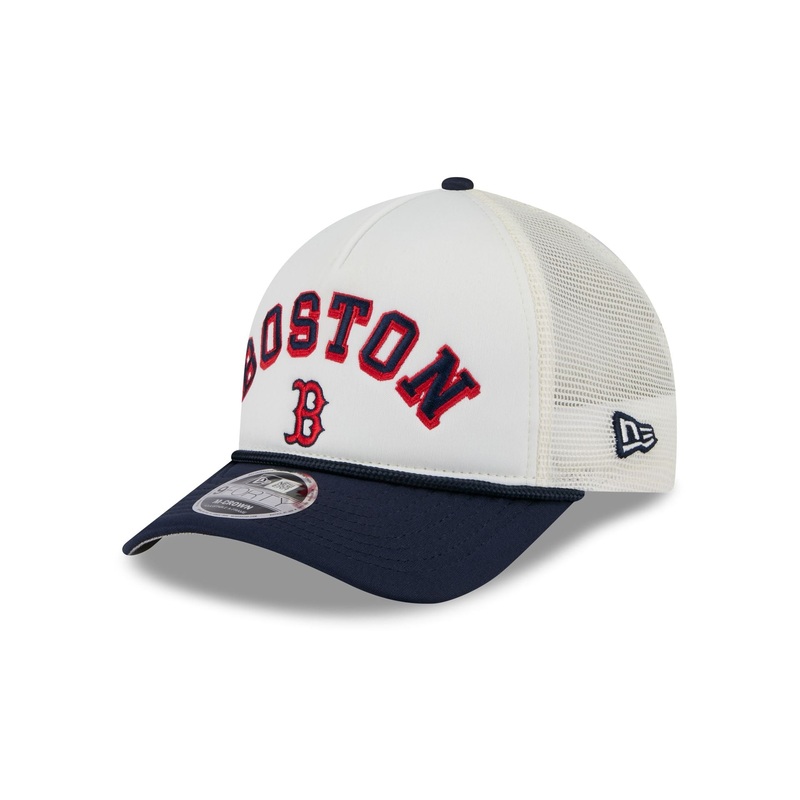 Boston Red Sox Chrome Arch 9FORTY M-Crown A-Frame Trucker Hat One Size