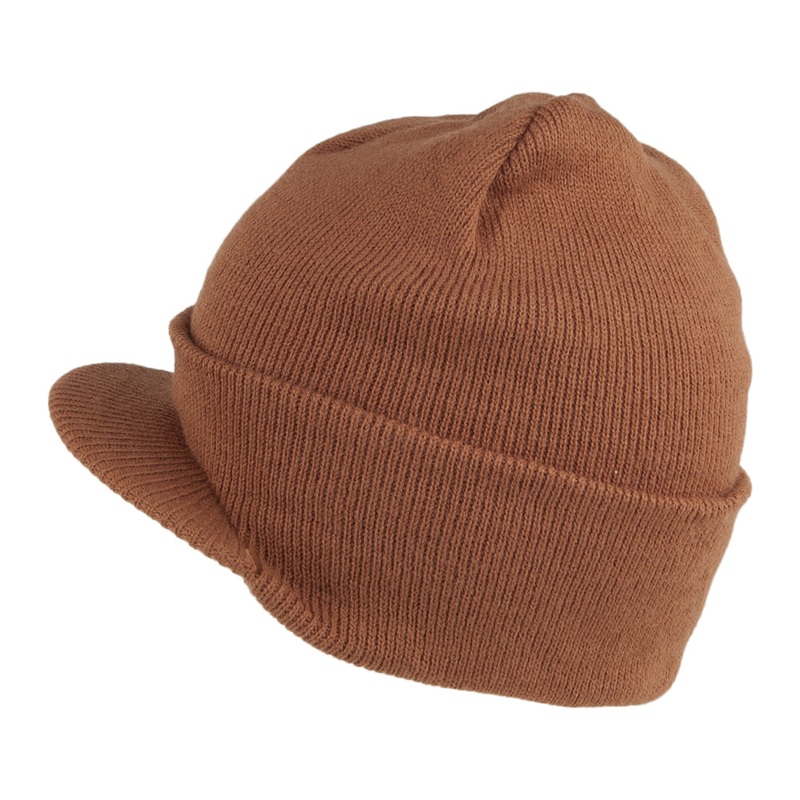 Dorfman Pacific Hats Peaked Beanie Hat – Copper 1-Size