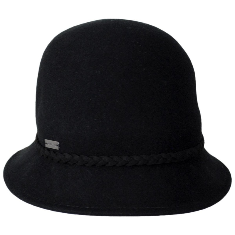 Francesca Wool Felt Cloche Hat BLACK ONE SIZE FITS MOST