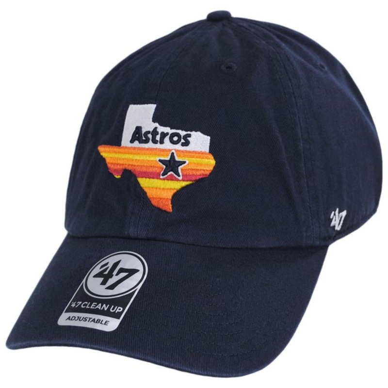 Houston Astros MLB Clean Up Strapback Baseball Cap Dad Hat NAVY BLUE ADJUSTABLE