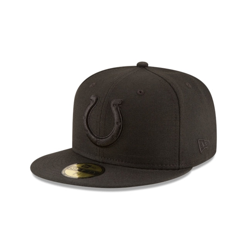 Indianapolis Colts Black On Black 59FIFTY Fitted Hat 6 7/8
