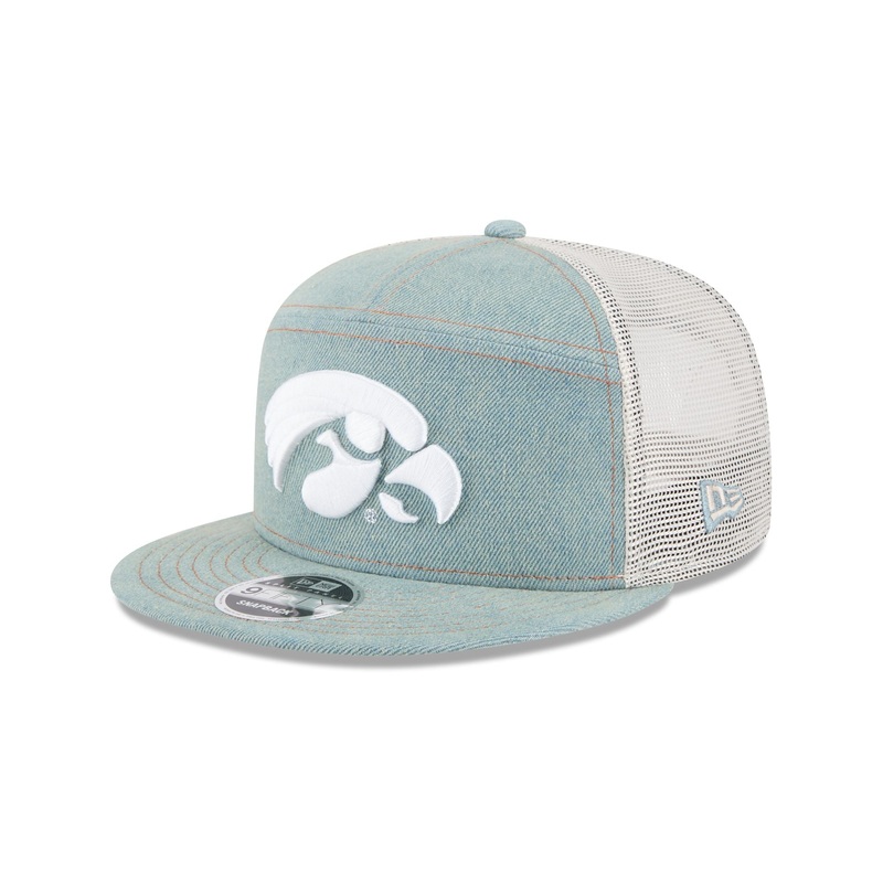 Iowa Hawkeyes Denim Split Panel 9FIFTY Trucker Hat One Size