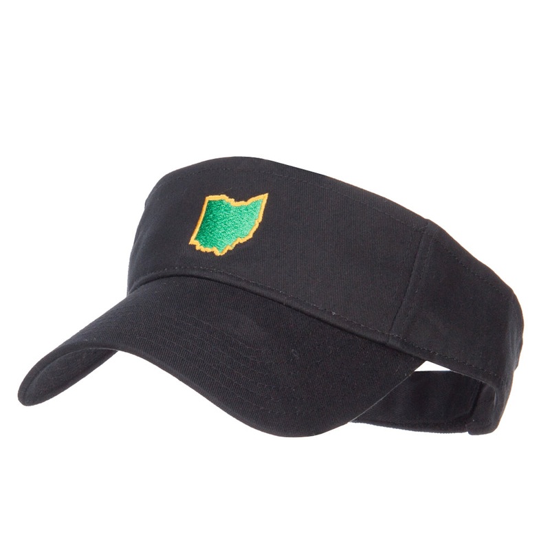 Ohio State Map Embroidered Sun Visor Black One Size