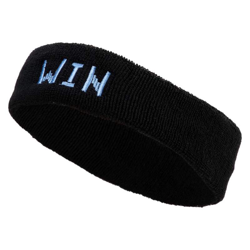 Pixel Win Embroidered Head Bands Terry Black One Size