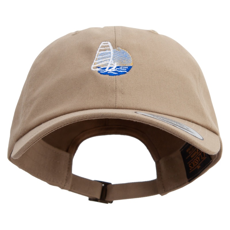 Vintage Summer Surfing Logo Unstructured Low Profile 6 panel Cotton Cap Khaki One Size