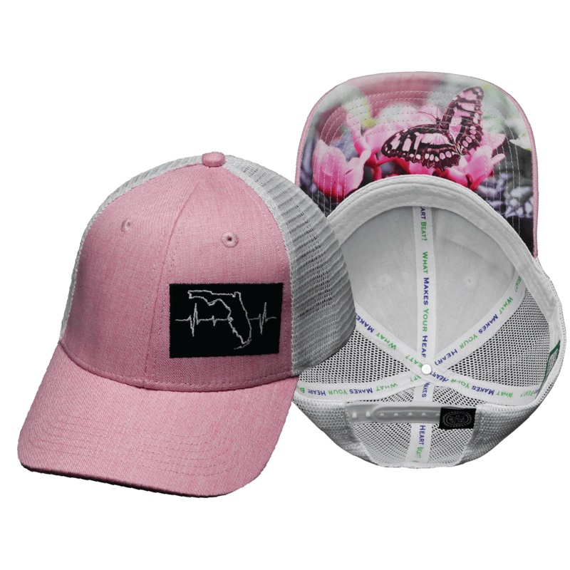 **YOUTH** Florida Hat – Low Profile – Pink / White – Trucker Mesh