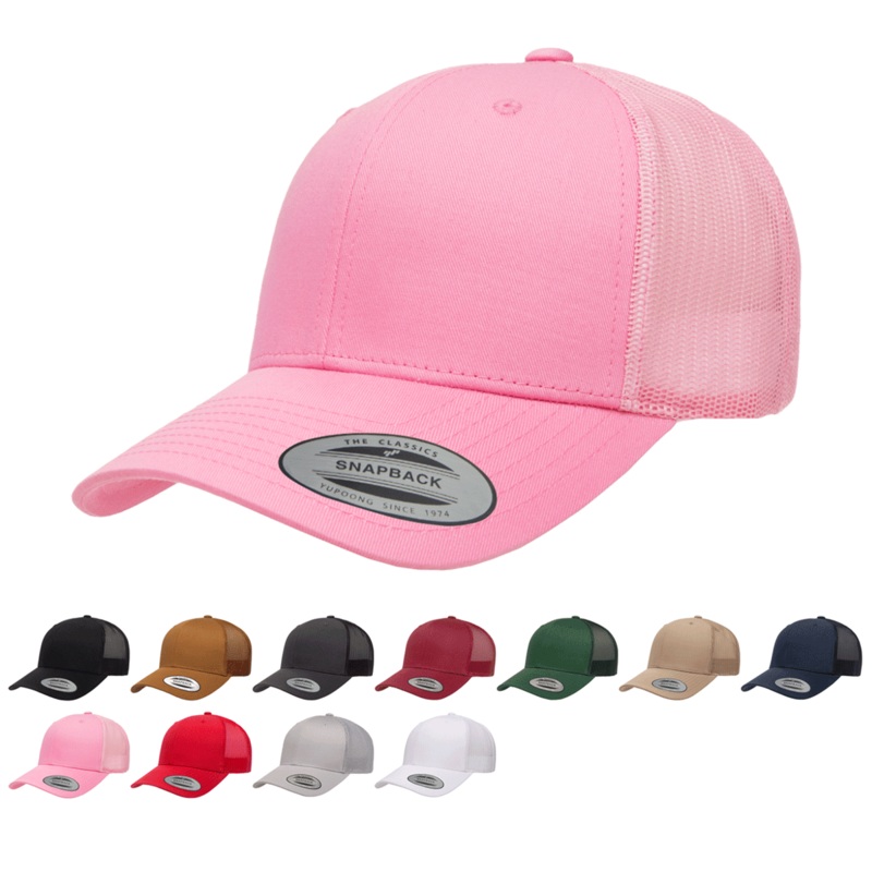 Yupoong 6606 Retro Trucker Hat, Baseball Cap with Mesh Back – YP Classics Black