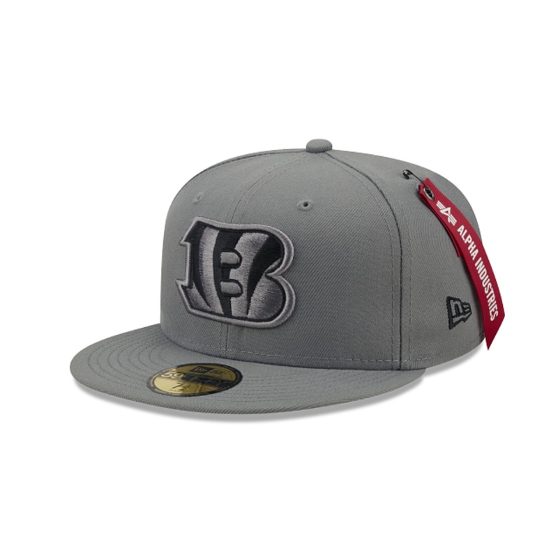 Alpha Industries X Cincinnati Bengals Gray 59FIFTY Fitted Hat 7