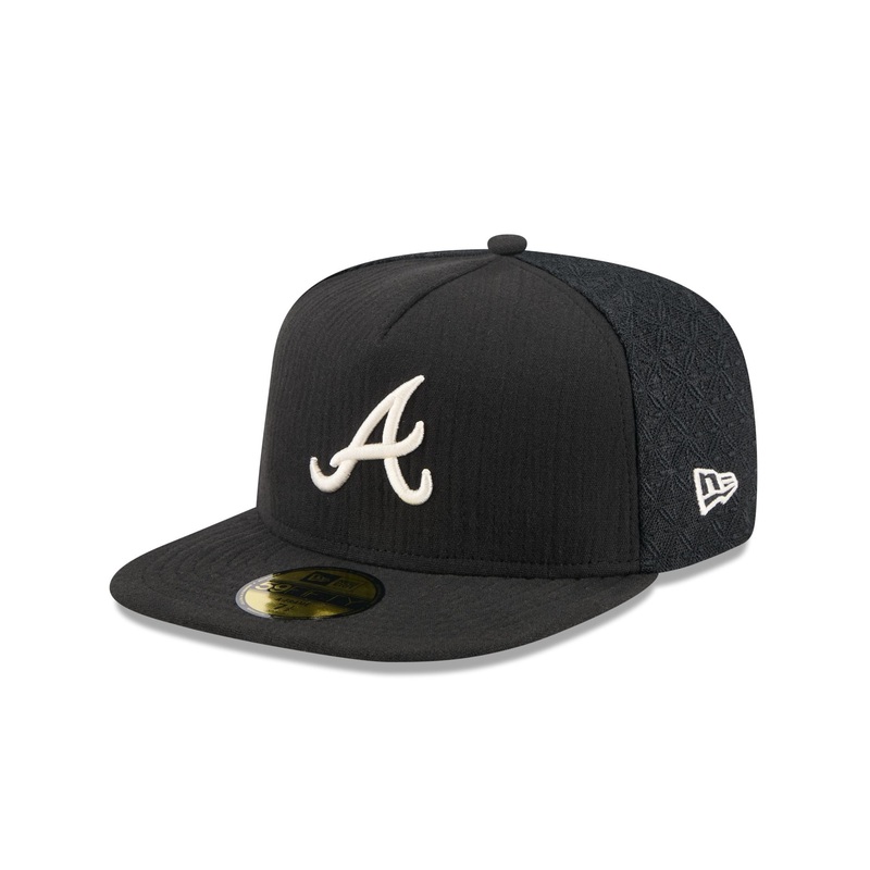 Atlanta Braves Black Mesh 59FIFTY A-Frame Fitted Hat 7