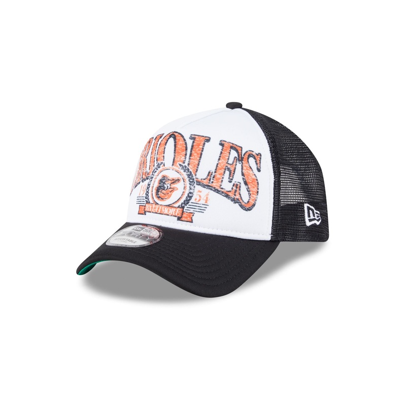 Baltimore Orioles Distressed 9FORTY A-Frame Trucker Hat One Size