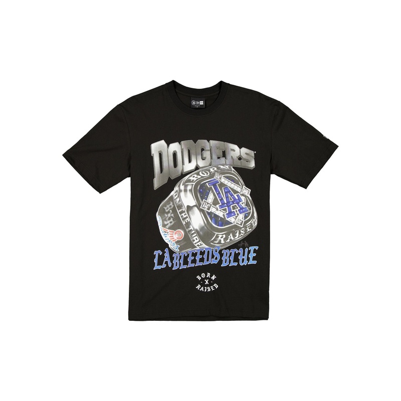 Born x Raised x Los Angeles Dodgers Championship Ring Black T-Shirt S