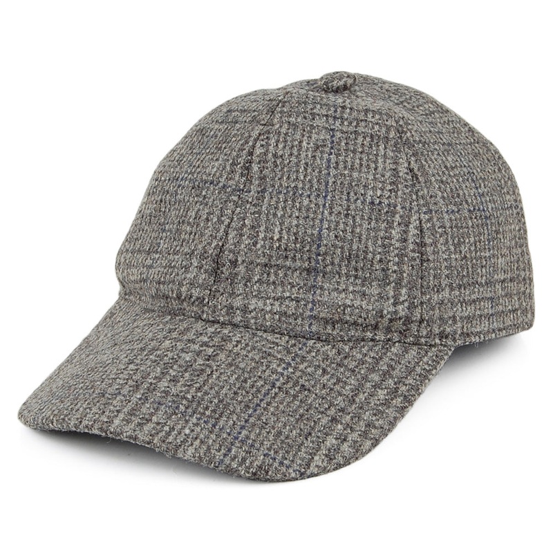 Christys Hats Tweed Prince of Wales Check Baseball Cap – Grey S