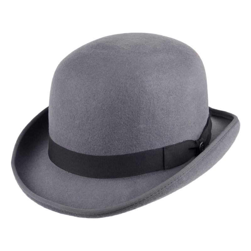 Jaxon & James Wool Felt English Bowler Hat – Grey S