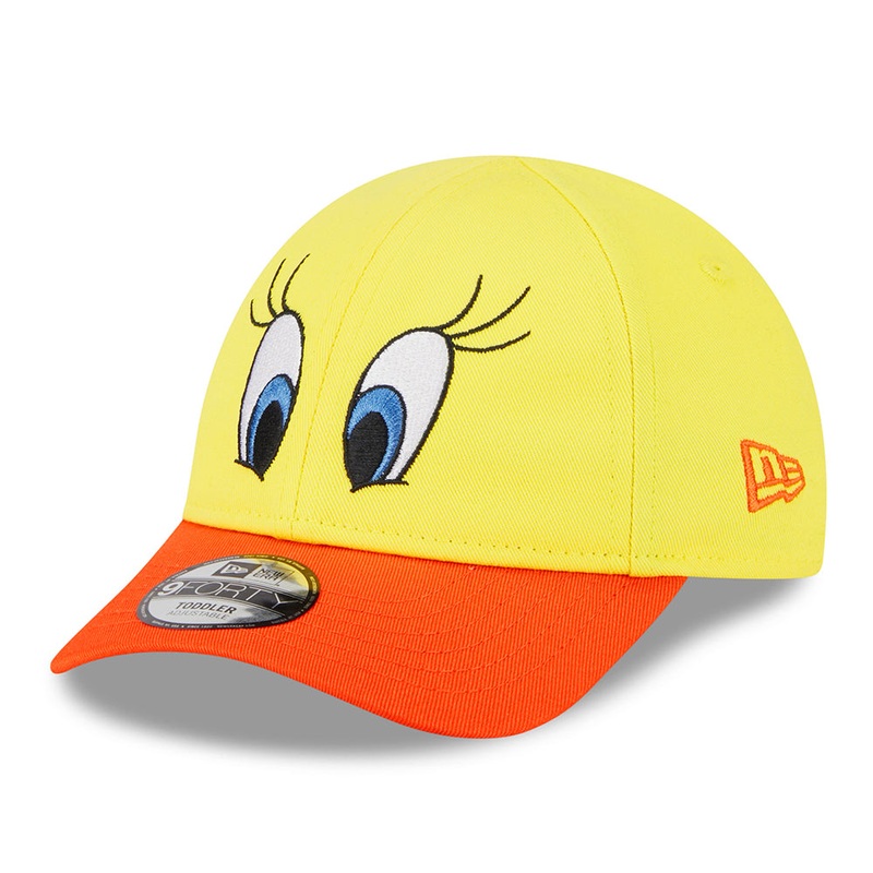 New Era Kids 9FORTY Tweety Bird Baseball Cap – Looney Tunes Character – Yellow-Orange TODDLER ADJ