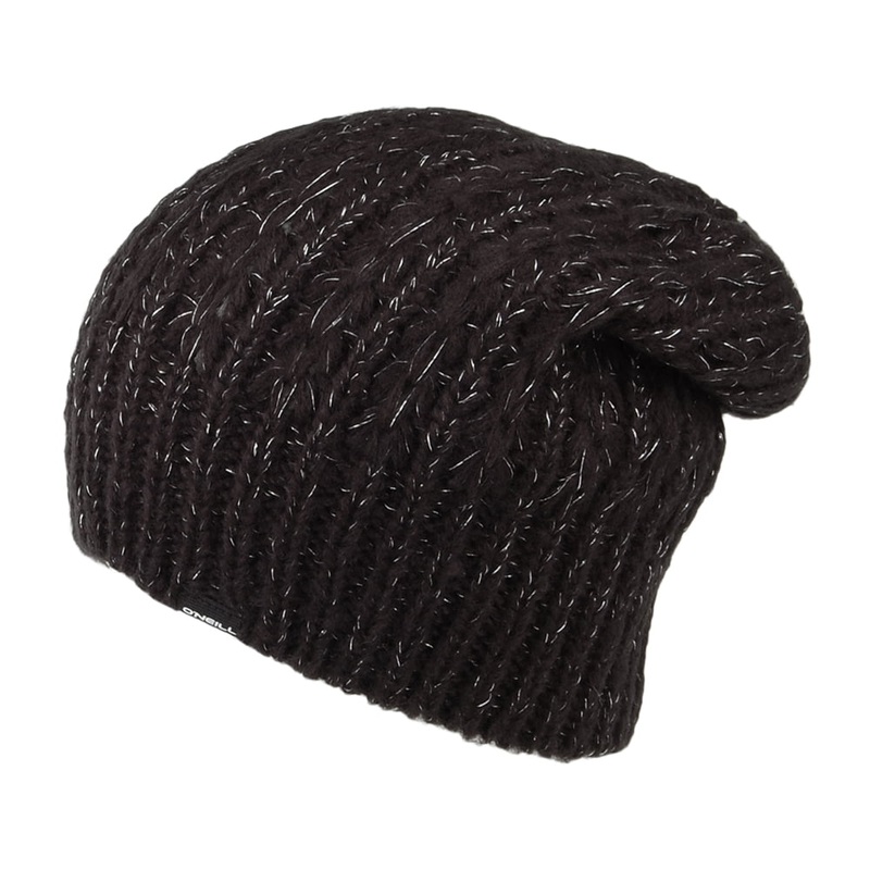 O’Neill Hats Annie Cable Knit Beanie Hat – Black 1-Size