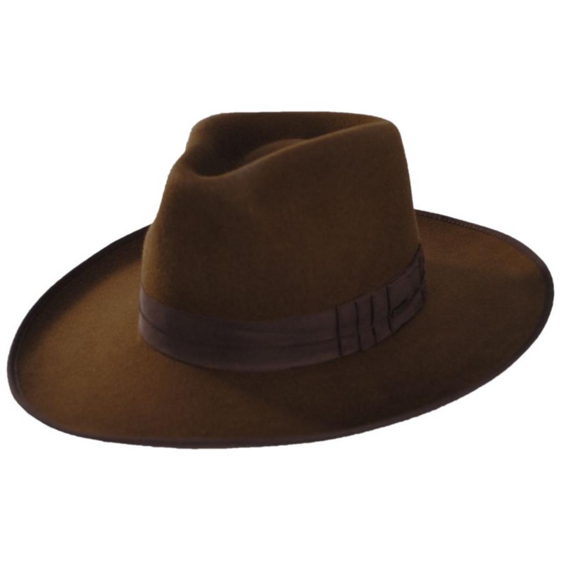 Reno Wool Felt Fedora Hat – Coffee & Sand COFFEE S