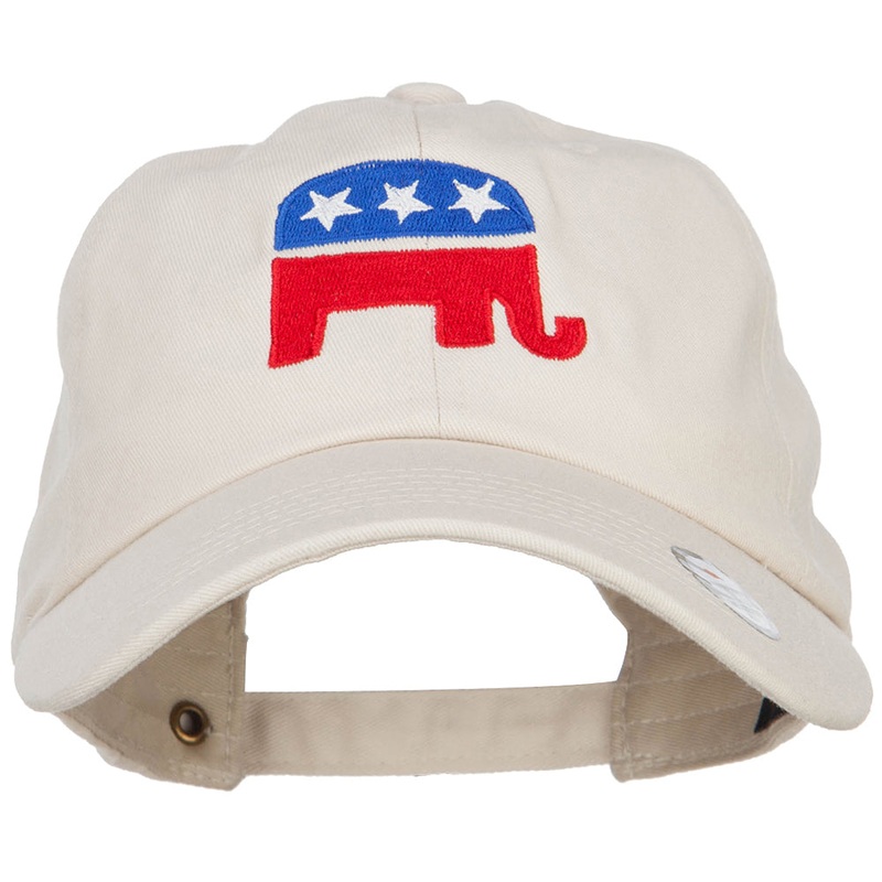 Republican Elephant USA Embroidered Unstructured Cap Beige One Size